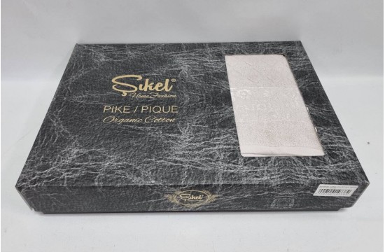 Jacquard bedspread/sheet with fringe Sikel Lilyum Pink 200×220 cm