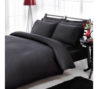 Two-bed Euro set TAS Premium Basic Black Satin-Stripe