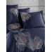 Двуспальный евро комплект Dantela Vita Calista blue сатин Турция с вышивкой