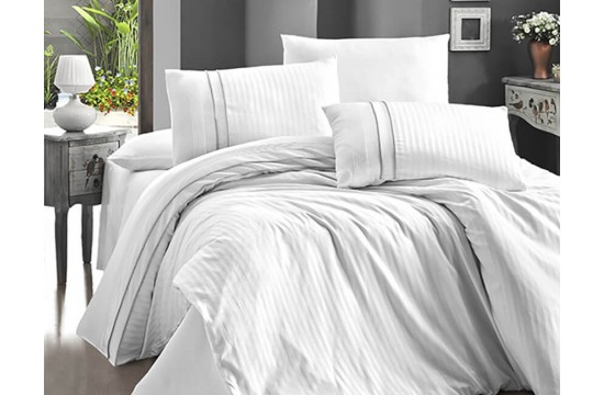 Euro bed linen First Choice Stripe Style Beyaz Satin