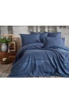 Jacquard bedspread Dantela Vita - Hazel Blue Indigo 250x260+2 pillowcases 50x70 Türkiye