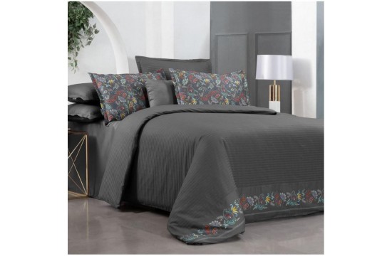 Luxury bed linen Sarev Tirol gri premium satin Türkiye