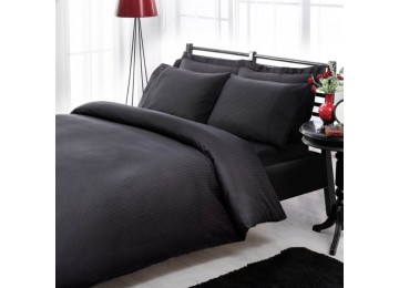 Two-bed Euro set TAS Premium Basic Black Satin-Stripe