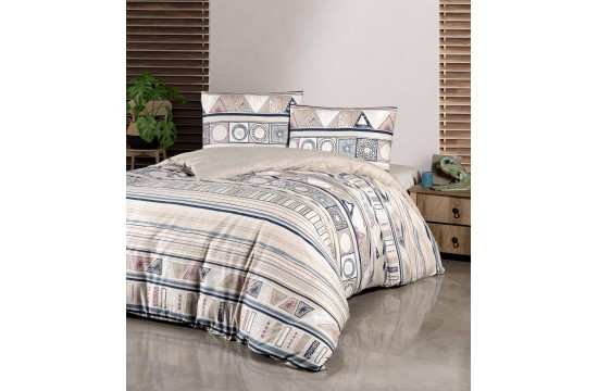 Single bed set First Choice Homesko Bohem Ekru Ranfors / fitted sheet