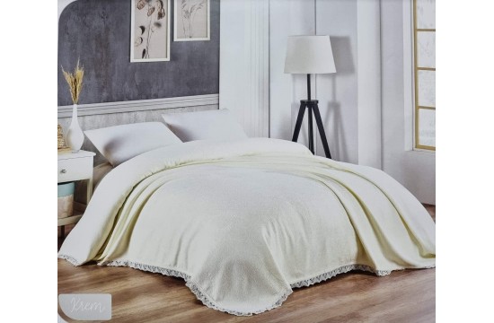 Gold Soft Life Cream cotton jacquard bedspread pique 240×260 cm