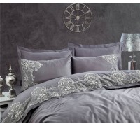 Turkish bed linen euro Dantela Vita Valencia Antracit satin with lace