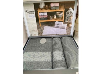 Gift set of towels Coton Delux - Romance Antracit 50x90cm+70x140cm+50x70cm