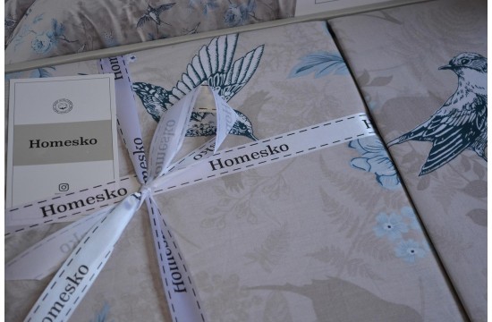 Семейный комплект First Choice Homesko Ibiza Bej Ранфорс/простыня на резинке