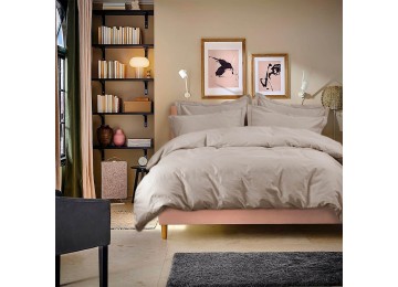 Euro double set Lotus Home Dakota Beige-Pudra satin Türkiye