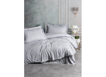 Euro bed linen Cottonbox Stripe Gray Satin-Stripe