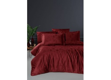 Euro bed linen First Choice Midas Dark red Jacquard