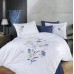 Turkish bed linen euro Dantela Vita Nilufer White satin with embroidery