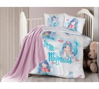 Комплект постільної білизни для немовлят First Choice - Mermaid Бамбук +Плед в'язаний
