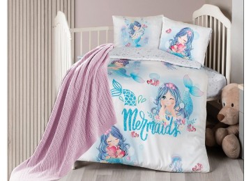 Bedding set for newborns First Choice - Mermaid Bamboo + Knitted blanket