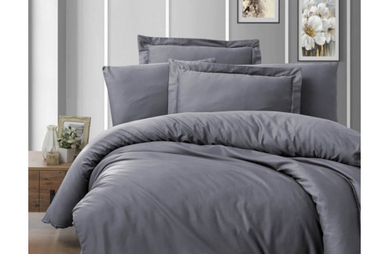 Euro bed linen First Choice Snazzy Quick Silver Satin