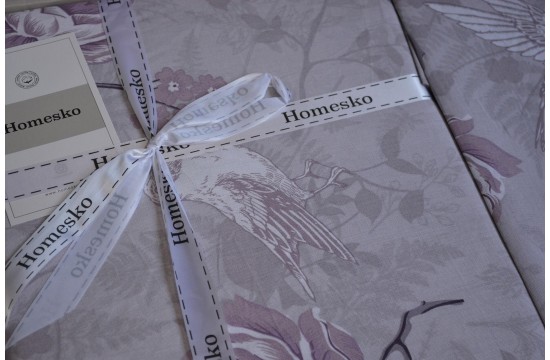 Односпальный комплект First Choice Homesko Ibiza Lilac Ранфорс / простыня на резинке