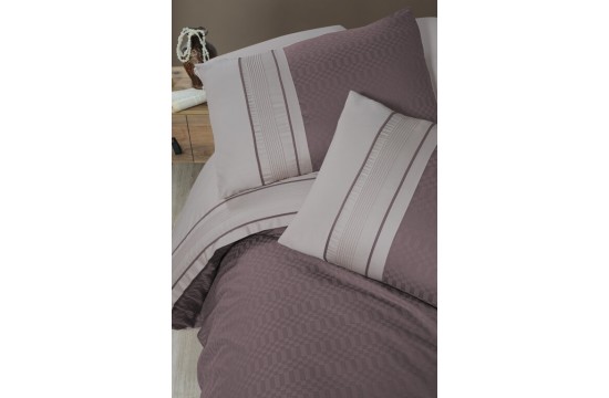 Euro bed linen First Choice Chackers Duet Lilac Beige Satin
