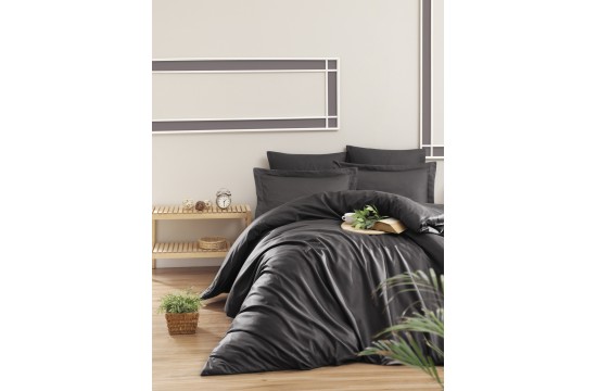 Single bed set First Choice Snazzy Anthrasite satin