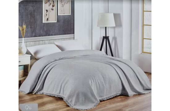 Cotton jacquard pique bedspread Gold Soft Life Gray 240×260 cm