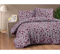 Euro double set Cotton Collection Gomet Red Flannel