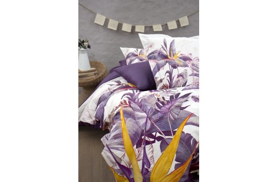 Euro bed linen First Choice Palm Garden Purple Satin-Digital
