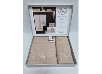 Подарунковий набір рушників для ванної Sikel - Purry Tuy Coffee 50х90см + 70х140см