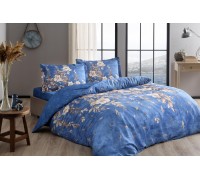 Euro bed linen TAC Roanne Blue Satin