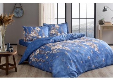 Euro bed linen TAC Roanne Blue Satin