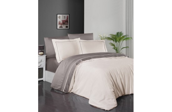 Euro bed linen First Choice Serenity Ivory Mink Satin