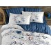 Euro bed linen La Romano Floral Blue Satin Premium