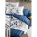 Euro bed linen La Romano Floral Blue Satin Premium