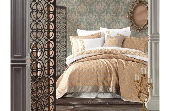 Euro bed linen Dantela Vita Simena Satin with embroidery and jacquard bedspread