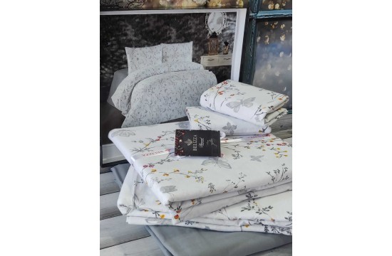 Single bed set Belizza - Butterfly White Flannel