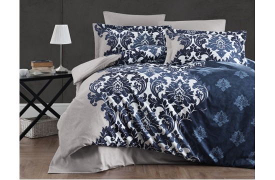 Euro bed linen First Choice Sierra navy blue Satin