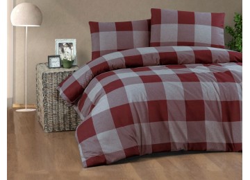 Double European set Cotton Collection Kare Red Flannel
