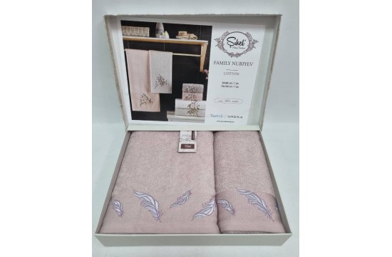Подарочный набор полотенец для ванной Sikel - Purry Tuy Lilac 50х90см + 70х140см