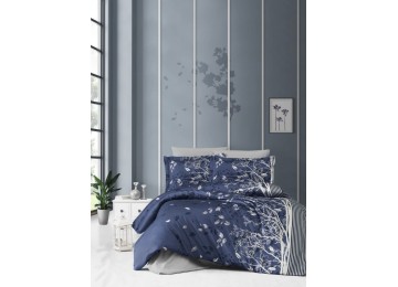 Euro bed linen First Choice Living navy blue Satin