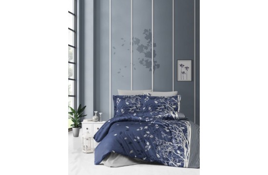 Euro bed linen First Choice Living navy blue Satin