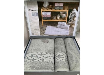 Gift set of towels Coton Delux - Romance Gray 50x90cm+70x140cm+50x70cm