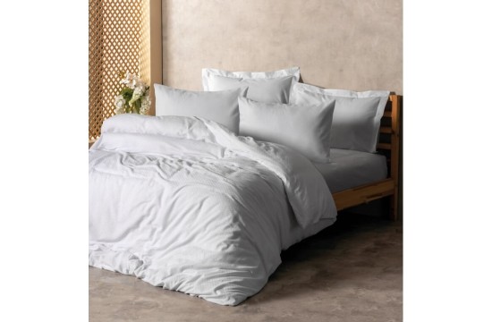 Euro bed linen Cottonbox - Plaid White Ranfors