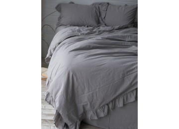Turkish euro bed Limasso - Exclusive Natural Gray Boiled cotton