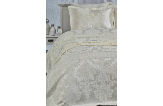 Jacquard bedspread Dantela Vita - Armada Cream 250x260 with pillowcases