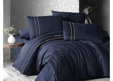 Euro bed linen First Choice Stripe Style Lacivert Satin