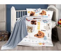 Bedding set for newborns First Choice - Bear Bamboo + Knitted blanket