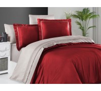 Euro bed linen First Choice Serenity Red Sand Satin
