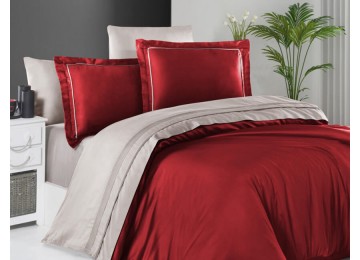 Euro bed linen First Choice Serenity Red Sand Satin