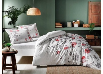 Turkish single bed linen TAC Zaira Gray satin / fitted sheet