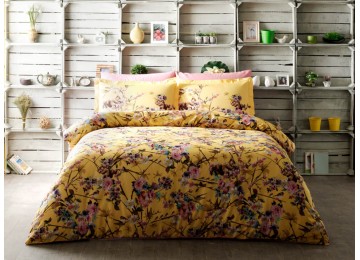 Two-bed Super King Size set TAC Poetic Yellow Satin-Digital