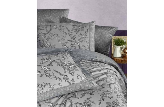 Euro bed linen La Romano Dema Gray Satin Premium