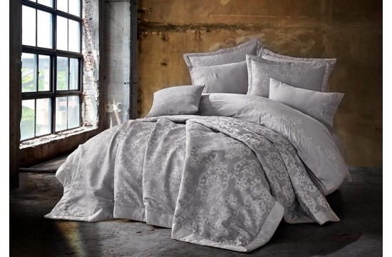 Euro bed linen Dantela Vita Nilda Satin with embroidery and jacquard bedspread